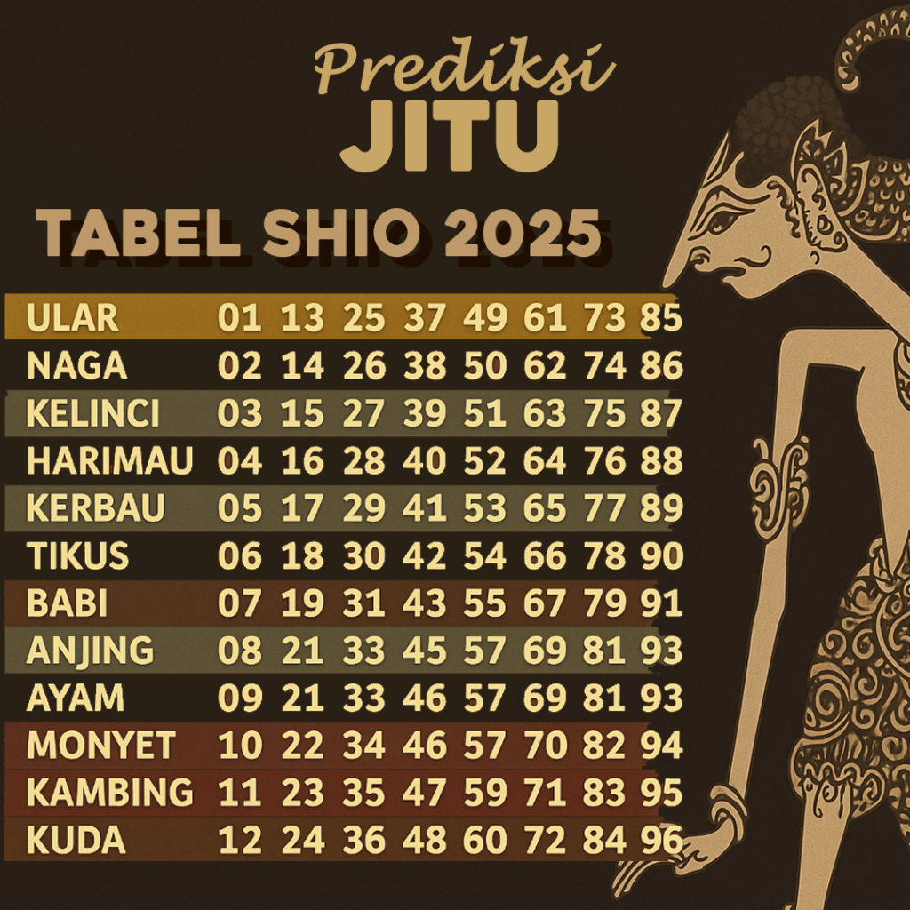 TABEL SHIO 2025 PREDIKSI JITU