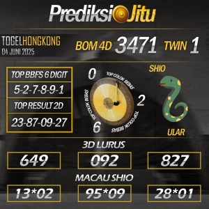 Prediksi HK Paling Akurat Rabu 04 Juni 2025