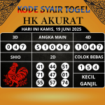 Kode Syair Togel HK Akurat Hari Ini Kamis, 19 Juni 2025