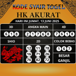 Kode Syair Togel HK Akurat Hari Ini Jumat, 13 Juni 2025