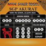 Kode Syair Togel SGP Akurat Hari Ini Senin, 23 Juni 2025