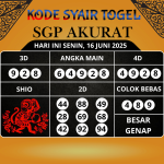 Kode Syair Togel SGP Akurat Hari Ini Senin, 16 Juni 2025