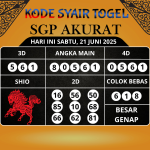 Kode Syair Togel SGP Akurat Hari Ini Sabtu, 21 Juni 2025