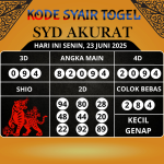 Kode Syair Togel SDY Akurat Hari Ini Senin, 23 Juni 2025