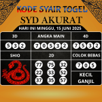 Kode Syair Togel SDY Akurat Hari Ini Minggu, 15 Juni 2025