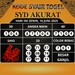 Kode Syair Togel SDY Akurat Hari Ini Senin, 16 Juni 2025