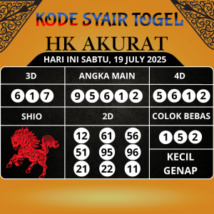 Syair Togel HK Paling Akurat Hari Ini Sabtu, 19 Juli 2025
