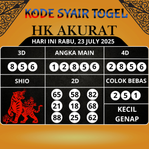 Syair Togel HK Paling Akurat Hari Ini Rabu, 23 Juli 2025