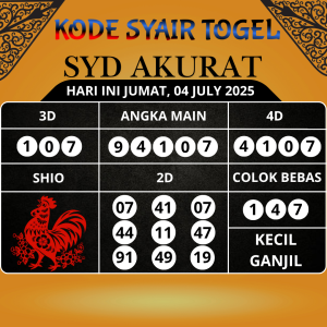Kode Syair Togel SDY Akurat Hari Ini Jumat, 04 Juni 2025