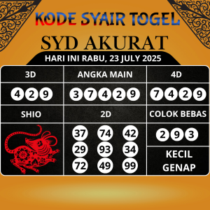 Syair Togel SDY Paling Akurat Hari Ini Rabu, 23 Juli 2025