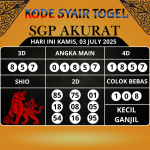 Kode Syair Togel SGP Akurat Hari Ini Kamis, 03 Juli 2025