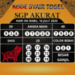 Syair Togel SGP Paling Akurat Hari Ini Rabu, 16 Juli 2025