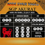 Syair Togel SGP Paling Akurat Hari Ini Rabu, 23 Juli 2025
