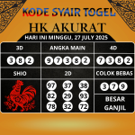 Syair Togel HK Paling Akurat Hari Ini Minggu, 27 Juli 2025